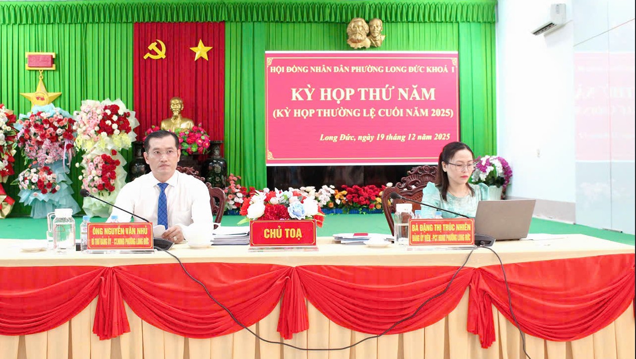 Hội đồng Nhân dân phường Long Đức Khóa I, nhiệm kỳ 2021-2026 tổ chức Kỳ họp thứ 5 (Kỳ họp thường lệ cuối năm 2025)