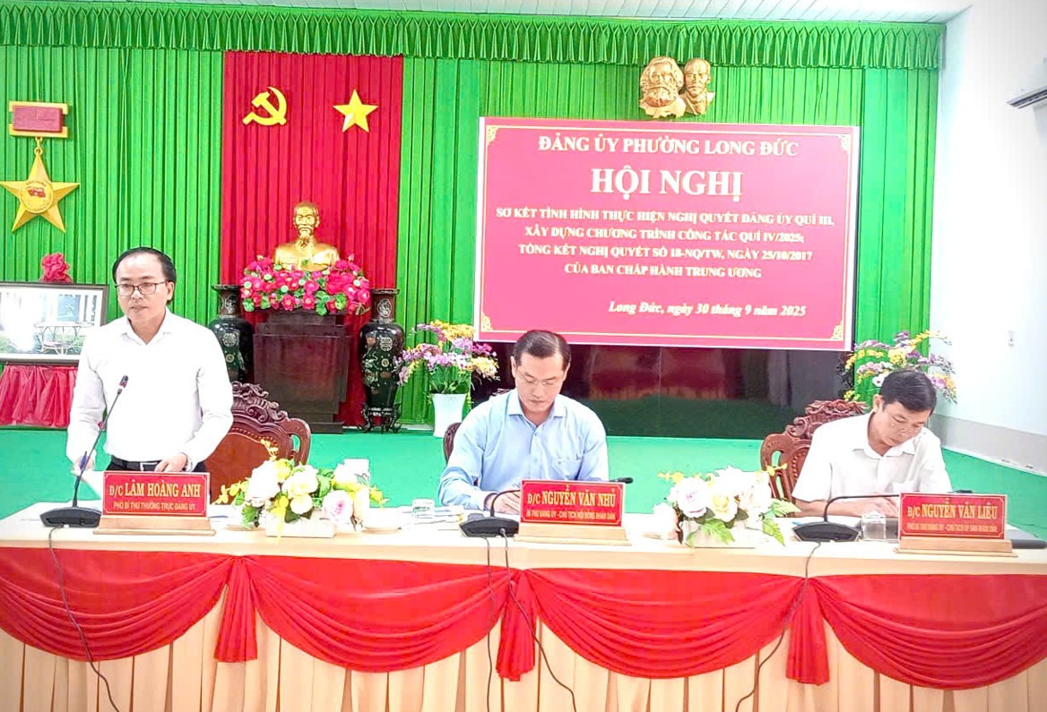 Hội nghị sơ kết công tác quí III và triển khai chương trình công tác quí IV/2025, gắn với tổng kết thực hiện Nghị quyết số 18-NQ/TW.